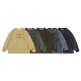 Man Fall Outfis Autumn Japanese Retro Crew Neck Sweatshirt Student Undershirt