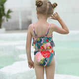 Children Swimsuit Children's Swimsuit Girls Bikini Print Backless