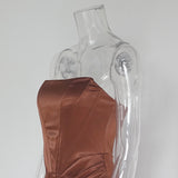 Taffeta Dress Vintage Strapless Long Type Temperament Split Dress Gown