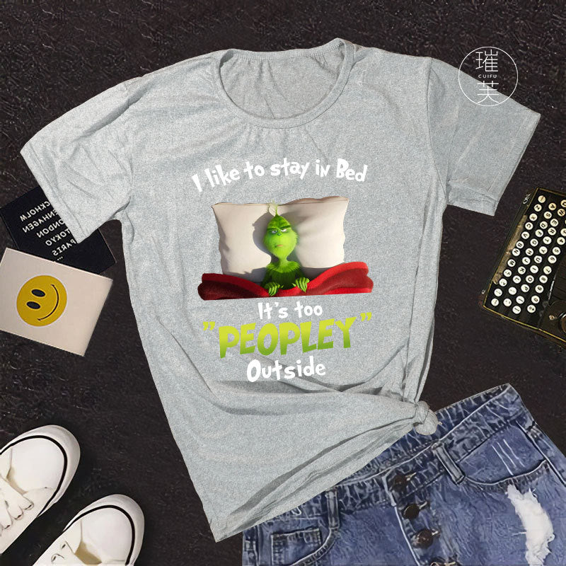 Men and Women Grinch Shirt Christmas Grinch Printed T-shirt