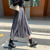 MIDI Mauve Skirt Gold Velvet Skirt Pleated with Sweater Velvet Dress