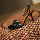 Low Heel Wedding Shoes Women's Leather Shoes Straw Open Toe High Heel Sandals