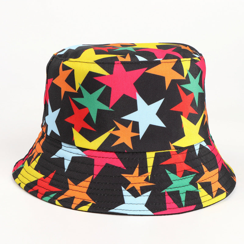 Bucket Hat Fishing Cap Cotton Print Fisherman Hat Printing Female Outdoor Casual Sun Hat