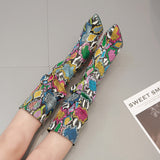 Python Boots High Heels Women's Autumn and Winter Large Size Snake Pattern