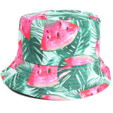 Bucket Hat Fishing Cap Cotton Print Fisherman Hat Fruit Cartoon Printing Outdoor Sunshade Sun Protection Hat