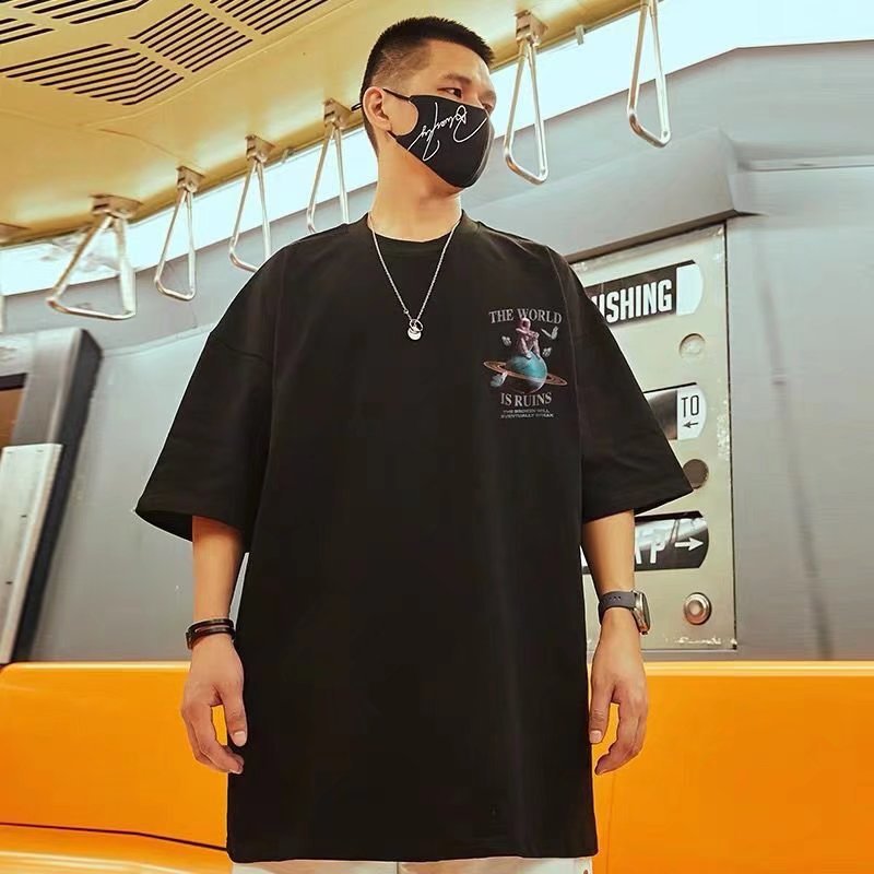 Men T-Shirts round Neck Printed Loose Half Sleeve
