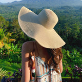 Summer Hats Women's Outdoor Sun Protection Sun Hat Beach Big Brimmed Straw Hat