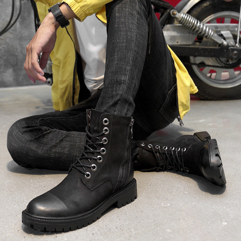 Men's Boots Work Boot Men Casual Hiking Boots Men's Mid-Top Retro High-Top Winter