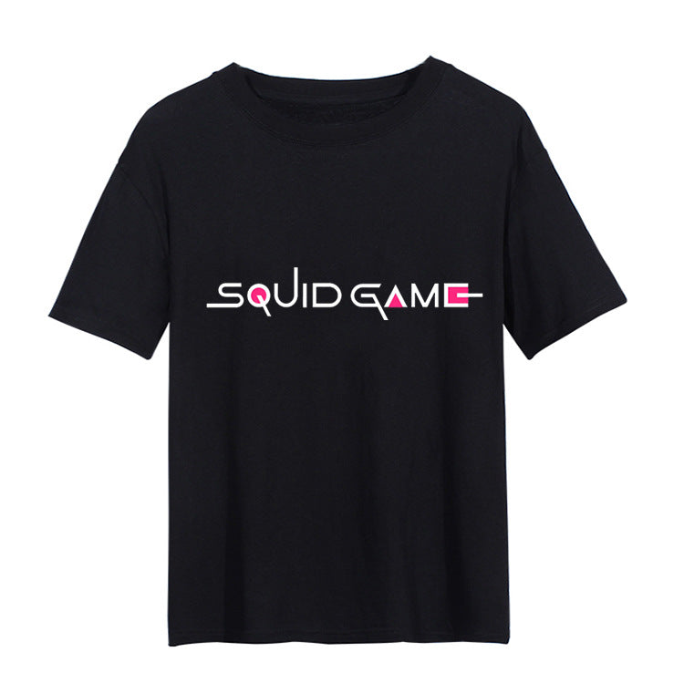 Squid Game Costume Wooden Man Printed Shirt Short Sleeve T-shirt