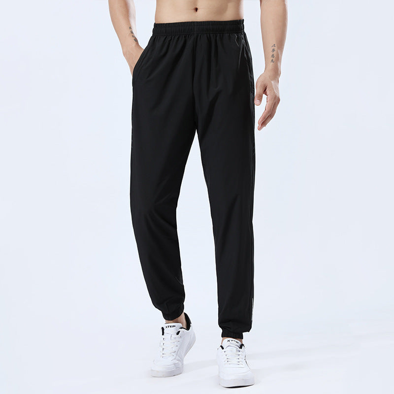 Sweat Wicking Pants Ice Silk Sports Pants Woven Elastic Breathable