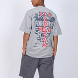 Rave Outfits Men T Shirt round Neck Short Sleeve Fashion Print