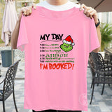 Men and Women Grinch Shirt Christmas Cute Grinch Crew Neck T-shirt