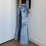 Julia Fox Low Rise Jeans Printed Low Waist Personalized Pocket Skinny Jeans