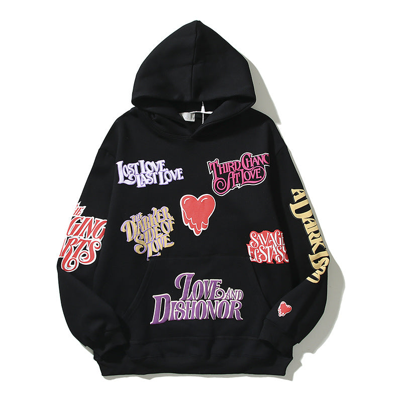 Kanye West Sunday Service Hoodie Autumn Winter Retro Full Printed Love Foam Logo Hoodie Couple