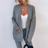 Women's Cardigan Knit Sweater Women's Autumn and Winter Knitted Cardigan Coat