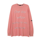 Man Fall Outfits High Street Simple Embroidered Letter Pattern Long Sleeve T-shirt Men and Women Oversize Loose round Neck
