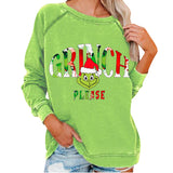 Men and Women Grinch Sweater Christmas Cute round Neck Sweater
