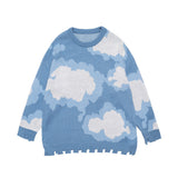 Men Sweater Men = Loose round Neck Sweater Irregular Hem Long Sleeve