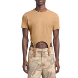 Rave Outfits Mens T Shirt Irregular Exposed Navel