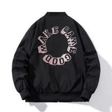 Varsity Jacket Solid Color Thin Embroidery