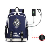 Jelly Roll Bag 2D Printed Backpack Large Capacity USB Headset Backpack