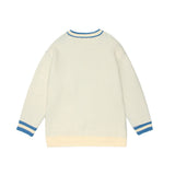 Men Sweater Embroidery Letter Color Matching Sweater Men's Pullover Top