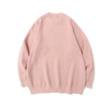 Men Sweater Towel Embroidery Cartoon Bear Knitwear Men High Street Fashion Brand Loose round Neck Sweater