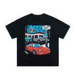 Gallery Dept T Shitrs Retro Distressed Cartoon Car Short Sleeve Men and Women