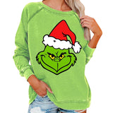 Men and Women Grinch Sweater Christmas Cute round Neck Sweater