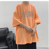 Men T-shirt Simple Half Sleeve Loose Print