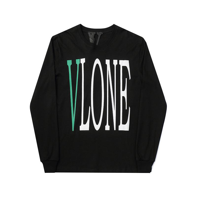 Vlone Sweatshirt Letter Printed Longsleeved Tshirt Couple Wear Round Neck Pullover