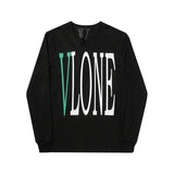 Vlone Sweatshirt Letter Printed Longsleeved Tshirt Couple Wear Round Neck Pullover