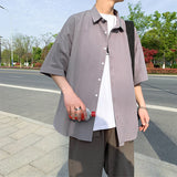Men Shirts Shirt Coat Loose Solid Color