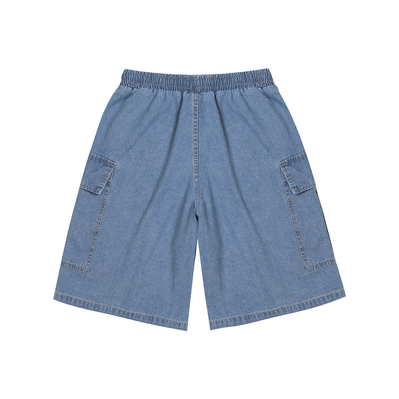 Men Shorts Summer Denim Shorts Casual Straight Pants