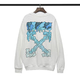 Off White Sweatshirts Autumn And Winter Arrow Print Crew Neck Pullover Sweatshirt Baggy Coat