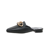 Finn Chain Pointed Toe Mule Summer Low Heel Pump Women's Chain Breathable Closed Toe Women's Shoes