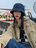 Women Bucket Hat Cowboy Fisherman Chain Letters