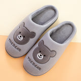 Cotton Slippers Autumn and Winter Men's Warm Home Thick Bottom Plush Simple Fashion Cartoon Couple Cotton Slippers