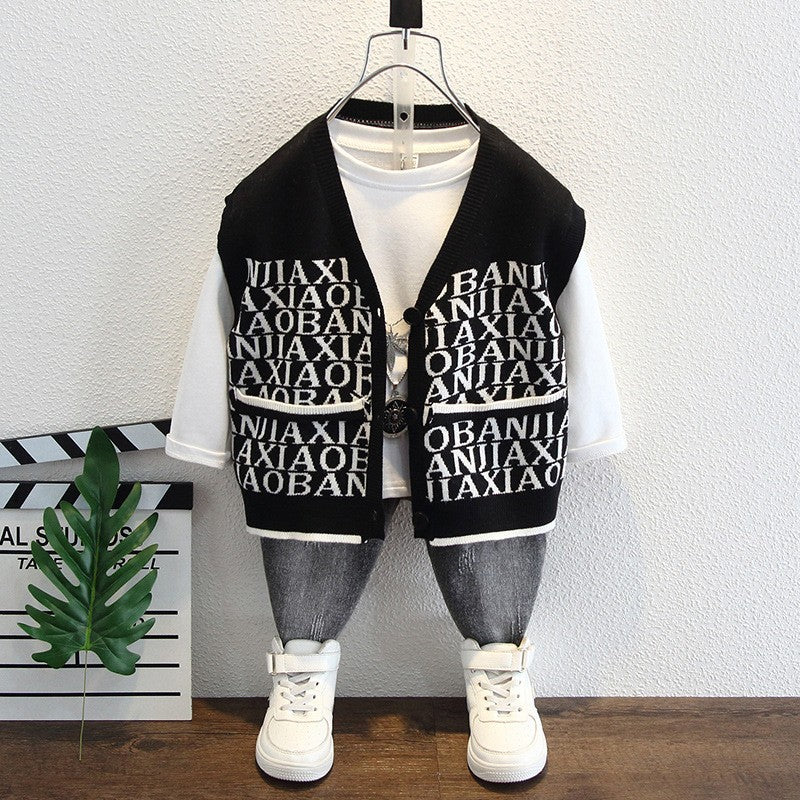Toddler Boys Jackets Boys' Sweater Vest Autumn Knitted Coat