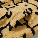 Cardigan Baseball Jacket Bear Print Berber Fleece Coat