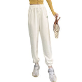 Grey Sweatpants Sports Pants Female Spring and Autumn Gray High Waist Season Casual Sweatpants