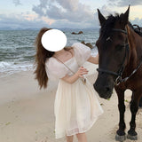 Regency Dress Puff Sleeve Puffy Sweet