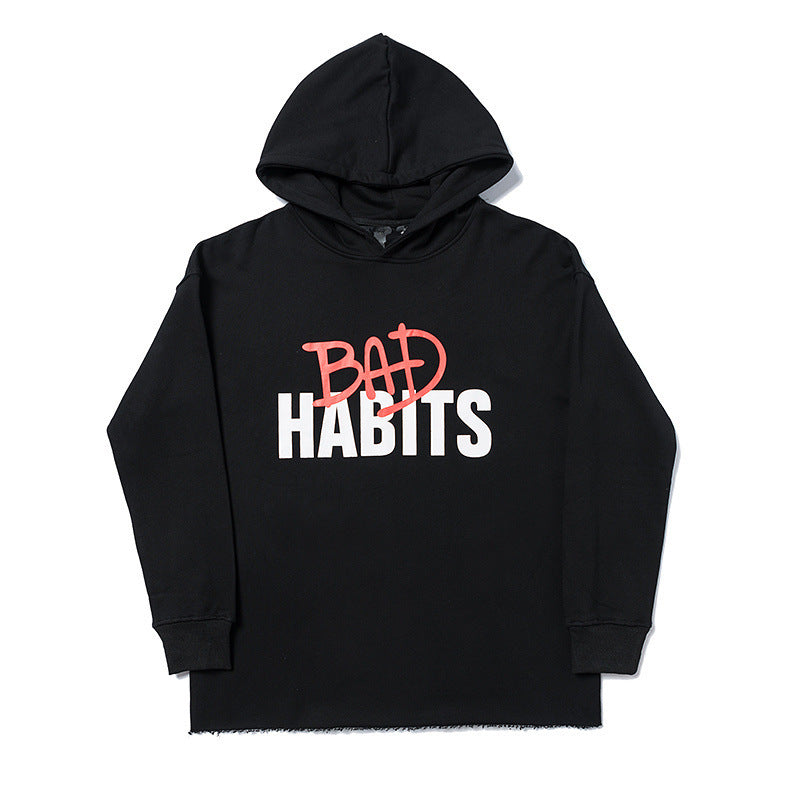 Vlone Hoodie Men And Women Personality Big V Fuzzy Phantom Hooded Sweatshirt