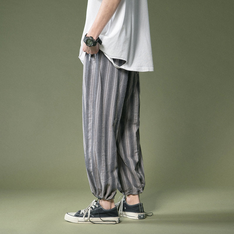 Men's Pants Summer plus Size Men's Men's Ankle-Tied Pants