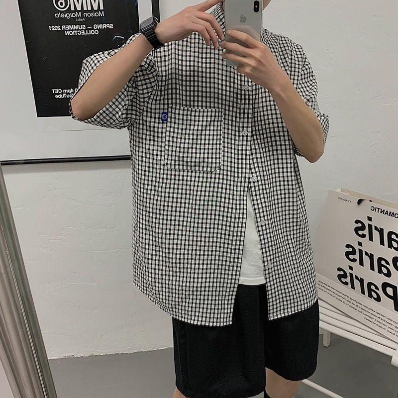 Men's Shirts Small Plaid Short Sleeve