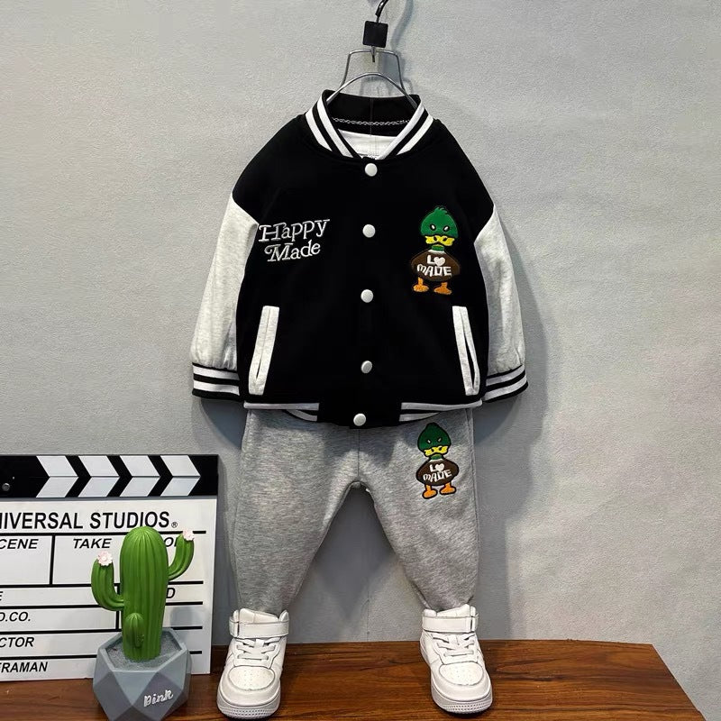 Toddler Boys Jackets Boys' Baseball Uniform Two-Piece Suit