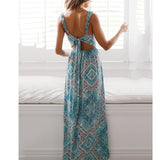 Gypsy Girl Outfits Waist Printing Slip Dress