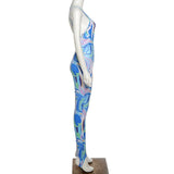 Summer High Waist Printed Suspenders Skinny Hip Raise Casual Sports Jumpsuit for Women