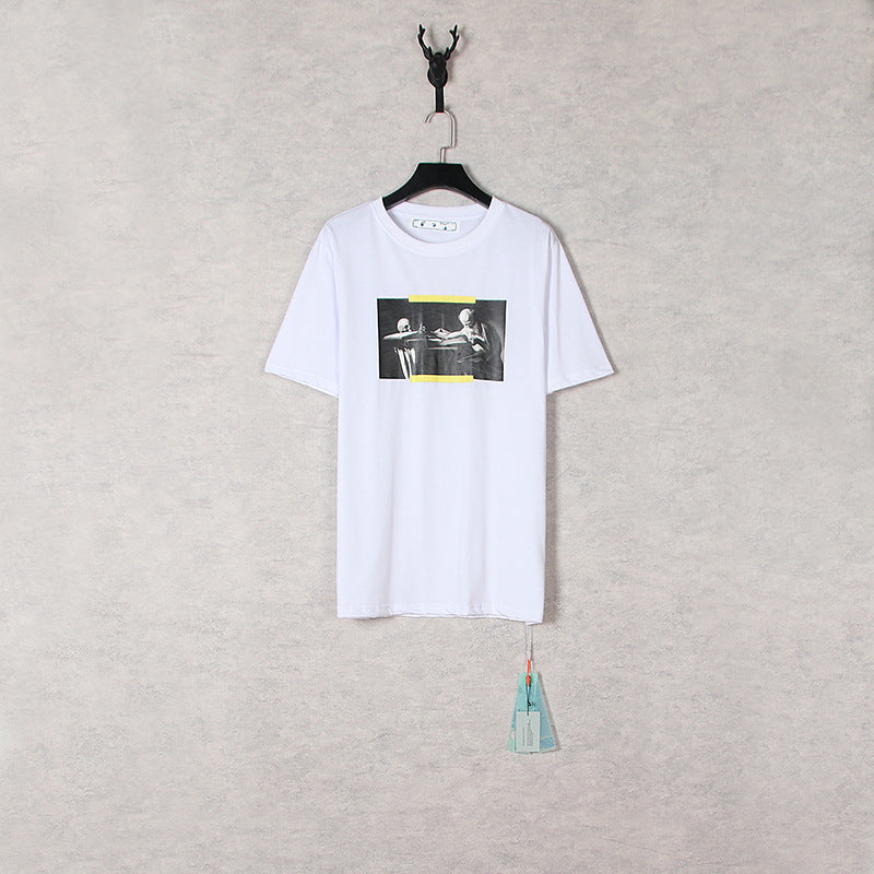 Off White T Shirts Printed Short-Sleeved T-Shirt Ow Loose Men'S And Women'S Bottoming Shirt T