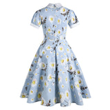 Regency Dress British Court Doll Collar Little Daisy Printing